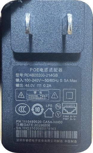 *Brand NEW*Ruide RD4800200-214GB Passive PoE Direct-Plug Wall Power Adapter Full English Listing Power Supply